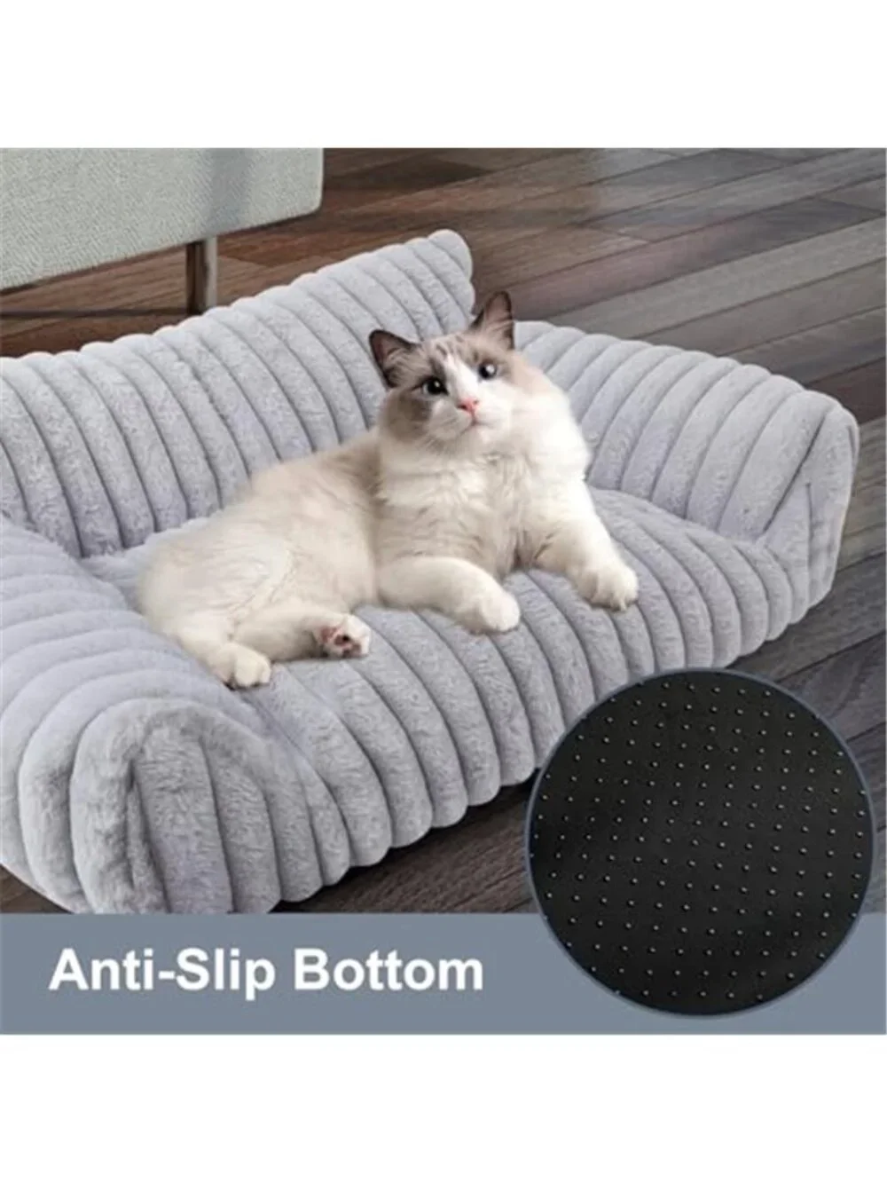 Cat Bed Sofa Plush Pet Bed Small Dog Bed Washable Cushion Soft Cozy Warm Bed
